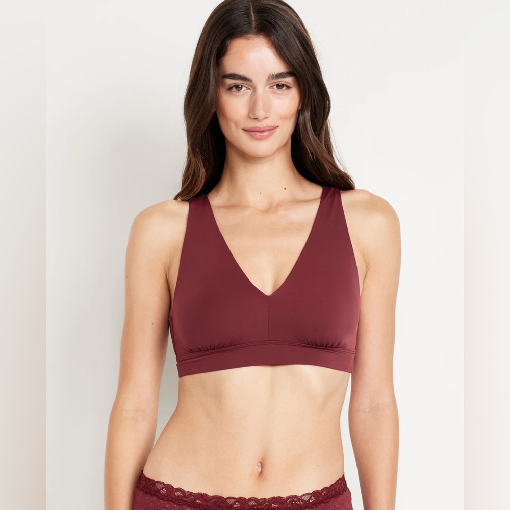 NWT Old Navy Burgundy Bra Bralette Soft No Underwire Lounge